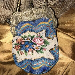 Gorgeous 1800s hand beaded evening bag.